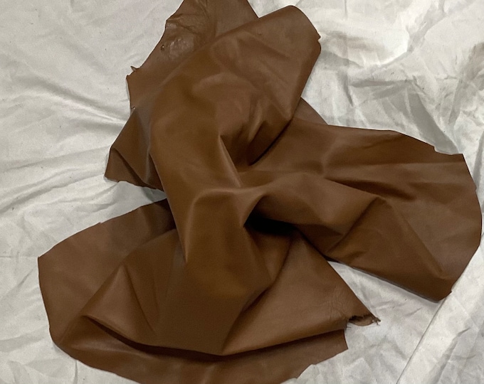 Hot Melted Carmel Leather Lambskins. Leather Hides.  LAMB411