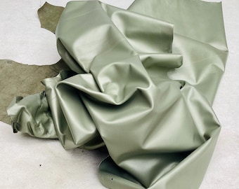 Green Serenity Classic Pearlized Leather Cowhide Sides. Upholstery, Garment, Automotive, Crafting Leather. TOWN0901