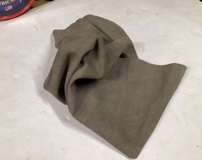 Gray Suede Leather Cowhide Remnants,  Leather pieces.  OSM447