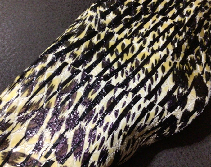 Yellow, Black, and Purple Leather Lambskin.  OSM50124