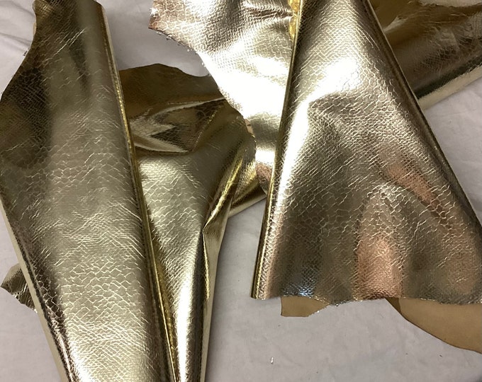 Rosé Gold Embossed Snakeskin Leather Lambskin.  OSM1542