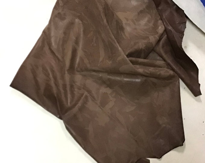 Brown Camouflage Print Leather Lambskin  SL0371