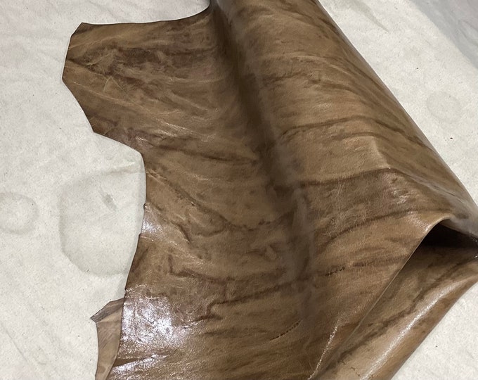 Marbled Mushroom Brown Leather Lambskins.  OSM10178