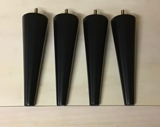 Package of 2 or 4 Black 8 Inch Wooden Furniture Legs.  LT8208B