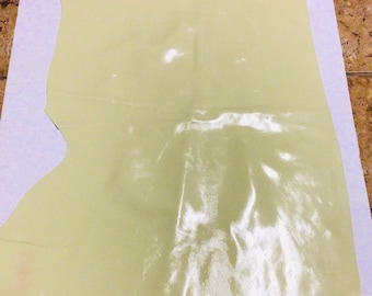 Pastel Yellow Leather Cowhide Remnant,  Leather Hide,  SPC78