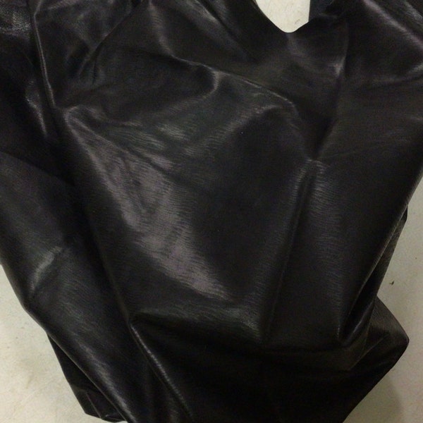 Black Embossed Snakeskin Pattern Leather Lambskins.  SLO377