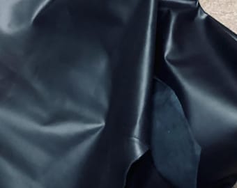Lexus Black Leather Cowhides.  Smooth Texture.  Cowhide Remnants. TOWN656