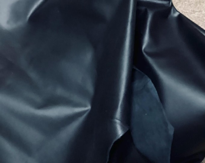 Lexus Black Leather Cowhides.  Smooth Texture.  Cowhide Remnants. TOWN656