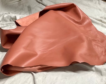 Terra Cotta Leather Lambskins.  Leather hides.  OSM20528