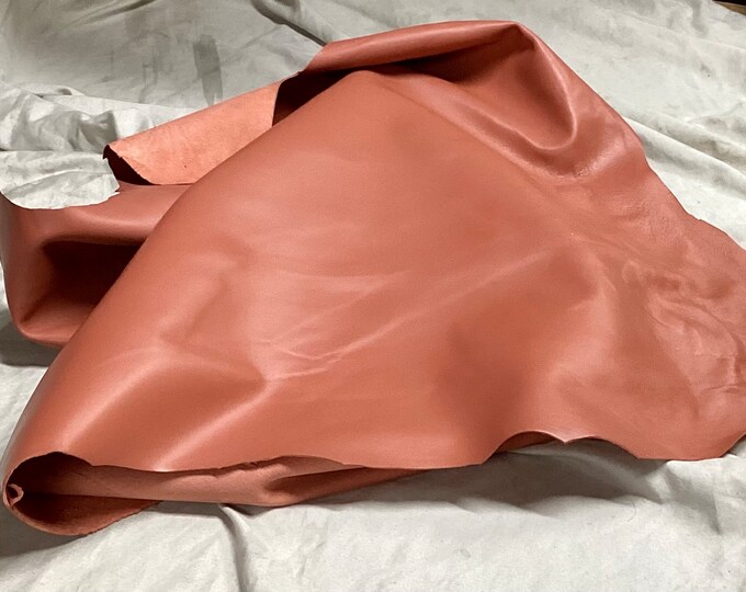 Terra Cotta Leather Lambskins.  Leather hides.  OSM20528