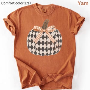 Patchwork Pumpkin T-Shirt, Cute Fall Shirt, Preppy Pumpkin Tee, Autumn Graphic Tee, Pumpkin Patch Tee, Thanksgiving Shirt, Fall Gift for Her