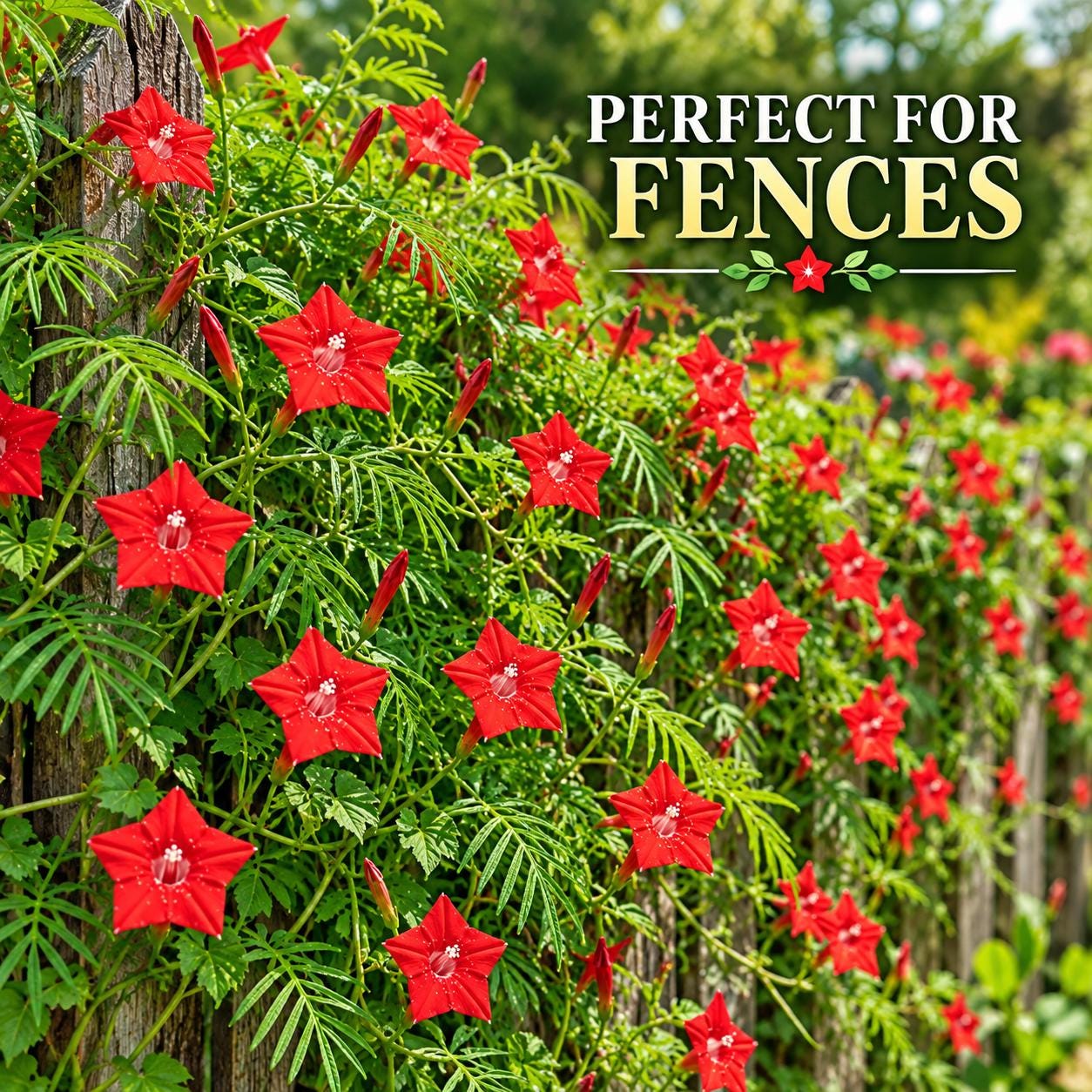 50 Cardinal Climber Seeds, Non-GMO Heirloom Red Flowering Vine