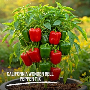 300 California Wonder Bell Pepper Mix Seeds Heirloom NON-GMO Sweet Peppers for Garden Fresh Vegetable Seeds