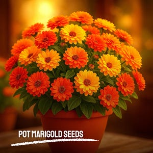 500 Pot Marigold Seeds Heirloom NON-GMO Easy to Grow Garden Flowers Fresh Flower Seeds for Beds & Borders