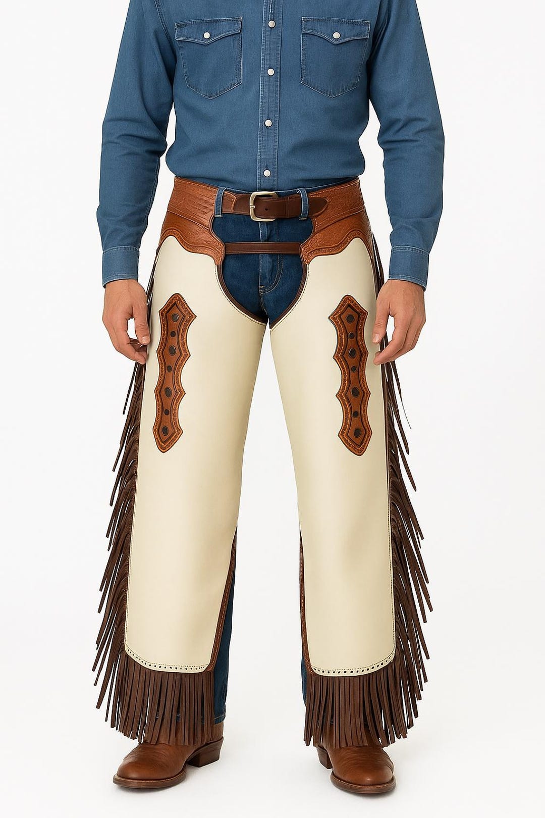 Handmade Leather Rodeo Chaps | Western Fringe Riding Gear - Etsy
