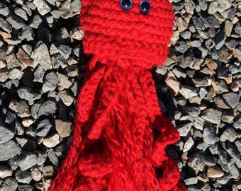 Shelley la Medusa – Peluche de criatura marina amigurumi de ganchillo rojo