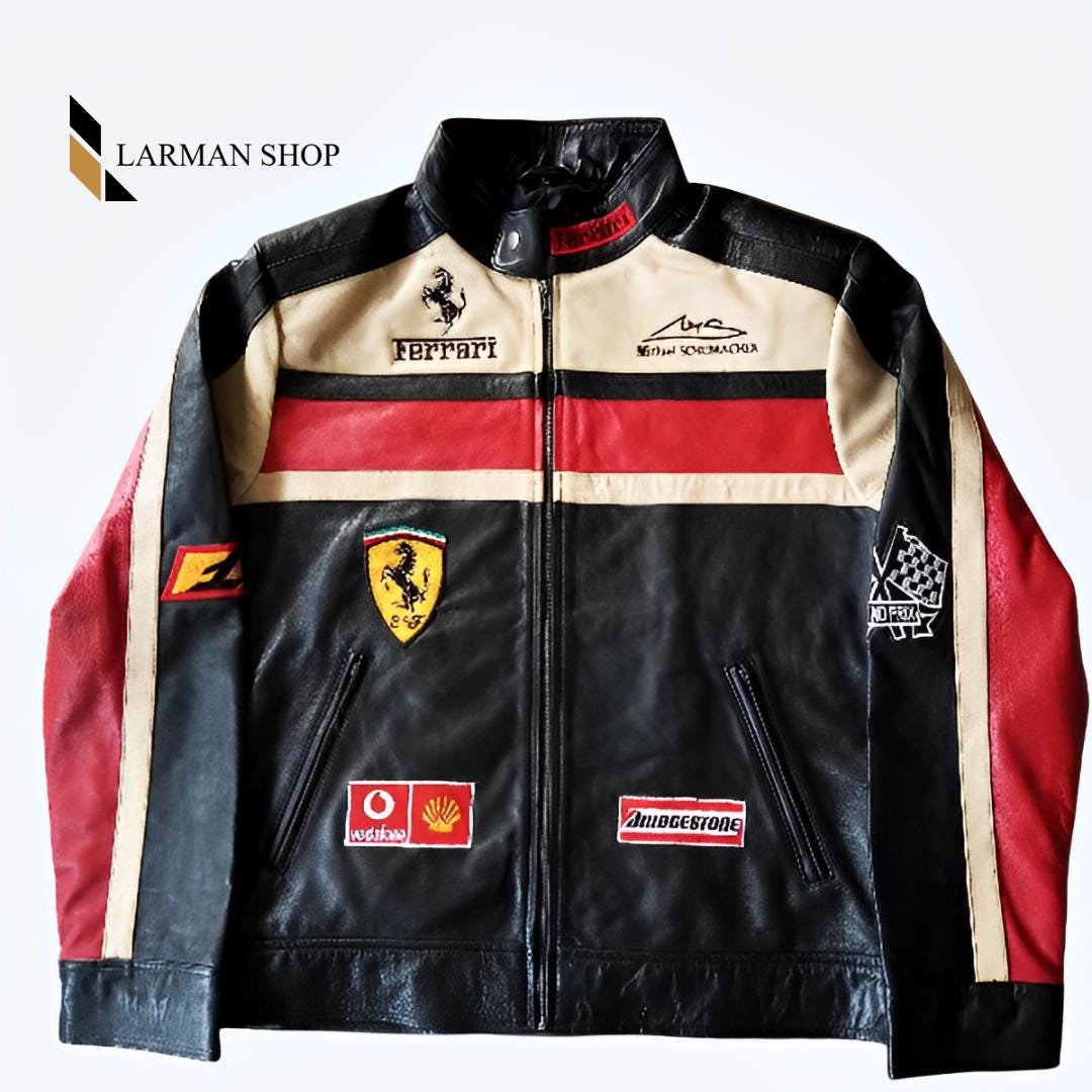 Leather ferrari jacket - Etsy 日本 Leather ferrari jacket - Etsy 日本