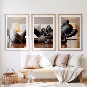 KAWS Poster Set of 3 Printable | Graffiti KAWS Wall Art | Hypebeast Digital Prints | Minimalist KAWS Decor | Street Art Download motivation