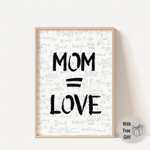 Wiskunde-geïnspireerde Moederdag kunst aan de muur, kantoorinrichting, Moederdagcadeaus, verjaardagscadeau voor moeder, typografische poster, minimalistisch printful