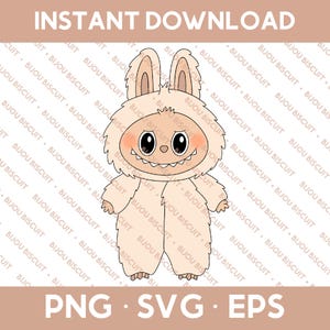 Exciting Macaron Soymilk Lafufu PNG | Cute Cartoon png | Kawaii png | Pop Mart Character png | Digital Download