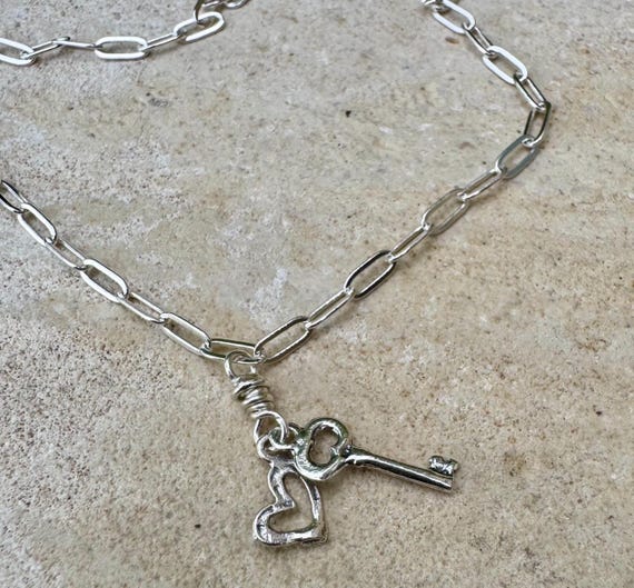 Charm Anklet Sterling Silver, Paperclip Chain Ankle Bracelet, Gemstone Ankle Jewelry, Women's Silver Anklet