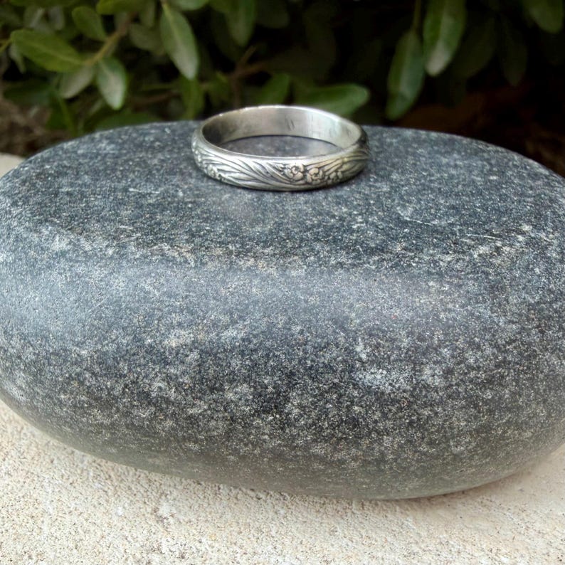 Argentium Silver Band Ring • Rosette Design•Handmade Elegance image 11