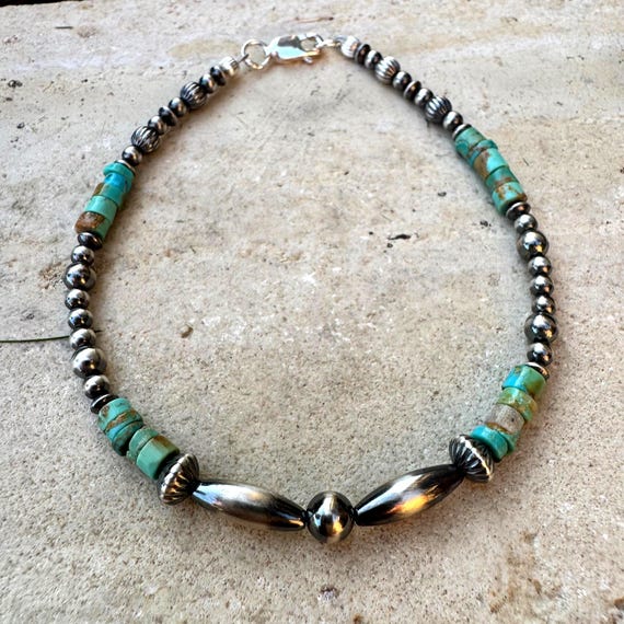 Navajo Pearl Turquoise Bracelet, Sterling Silver Bracelet, Southwest Jewelry, Western Jewelry, Native American Style