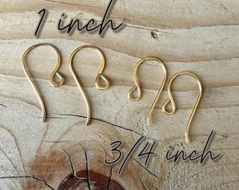 14kt Gold Filled French Ear Wires • Hand‑Forged 20g • 3/4 or 1 Inch