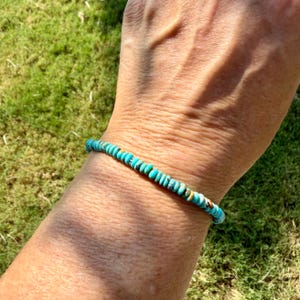 Kingman Blue Turquoise Bracelet • Sterling Silver Southwest Jewelry image 7