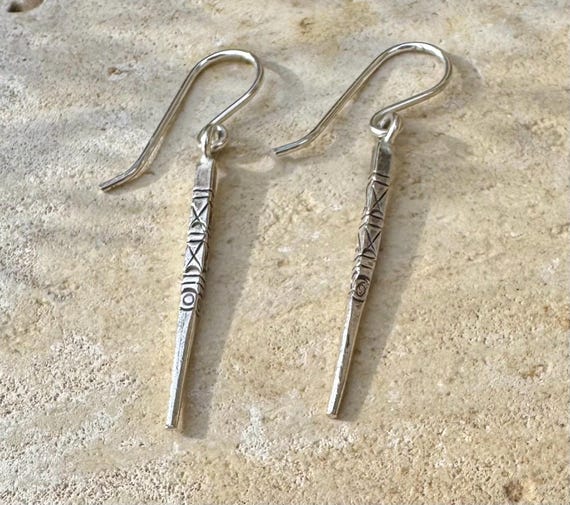Sterling Silver Spike Drop Earrings, Dangle Earrings, Silver Earrings, Spike Jewelry, Gift for Her, Minimalist Earrings