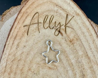 Sterling Silver Star Charms - 15mm for Crafting & Jewelry Making