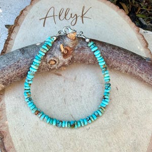 Kingman Blue Turquoise Bracelet • Sterling Silver Southwest Jewelry image 2