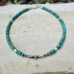 Sterling Silver Desert Pearl Anklet • Turquoise Heishi • Southwest Jewelry immagine 6