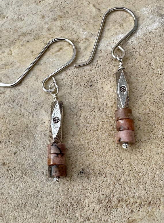 Sterling Silver Gemstone Earrings, Sterling Dangle Earrings, Elegant Gift for Her, Sterling Silver Earrings, Gemstone Personalization Option