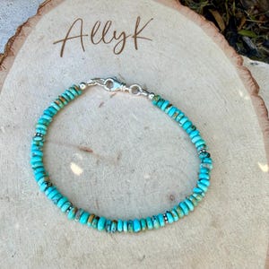 Kingman Blue Turquoise Bracelet • Sterling Silver Southwest Jewelry image 3