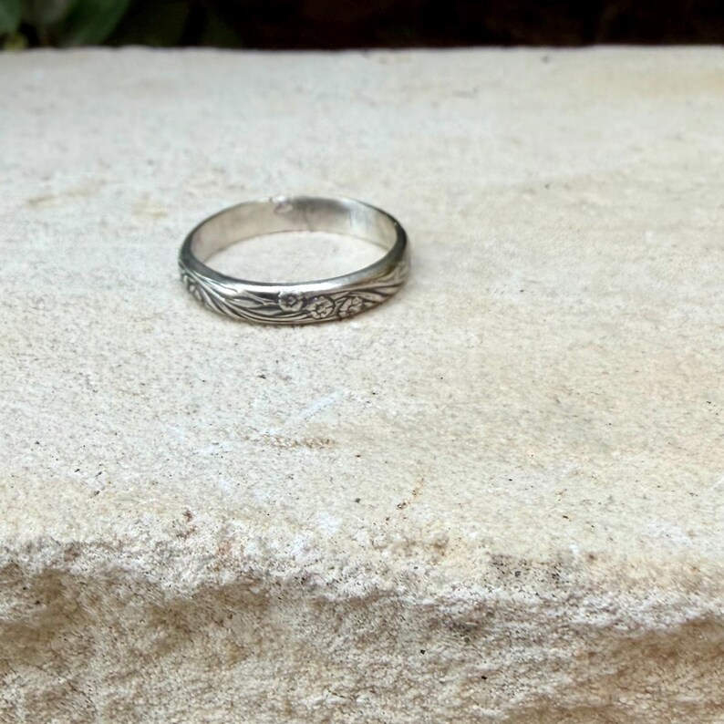 Argentium Silver Band Ring • Rosette Design•Handmade Elegance image 8