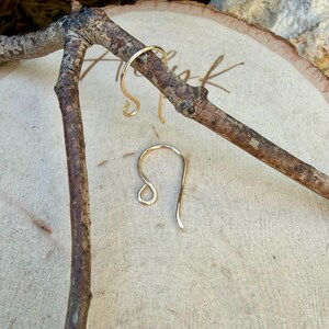 14kt Gold Filled French Ear Wires • Hand‑Forged 20g • 3/4 or 1 Inch image 4