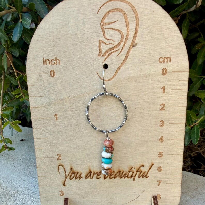 Sterling Silver Spiny Oyster & Turquoise Dangle Drop Earrings • Long Drop Style image 5