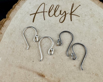 20 g de fil d'oreille sphérique en argentium • 3/4 po. • Apprêts en argent forgés à la main