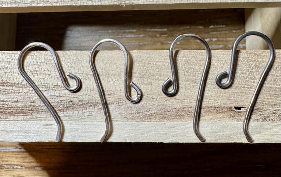Heavy 18 gauge sterling silver French hook front loop ear wires / sterling ear wires / handmade ear wires / shiny or oxidized polished