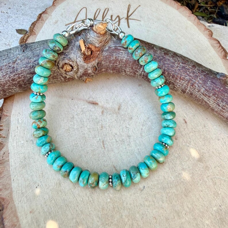 Kingman Green Turquoise Bracelet • Sterling Silver Southwest Style bild 4