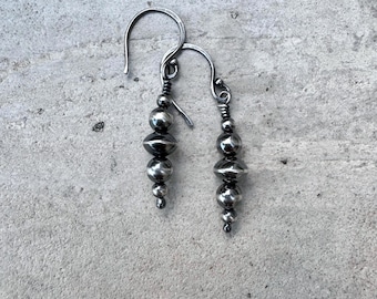 Desert Pearl Dangle Earrings, Sterling Silver Drop Earrings