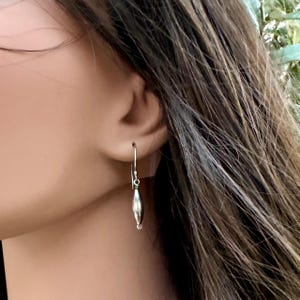 Desert Pearl Dangle Earrings • Sterling Silver Torpedo Drop Earrings • Southwest Jewelry image 11