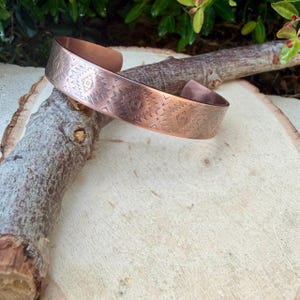 Southwest Copper Embossed Cuff • Raw Copper Bracelet • Hand‑Forged Western Jewelry image 10