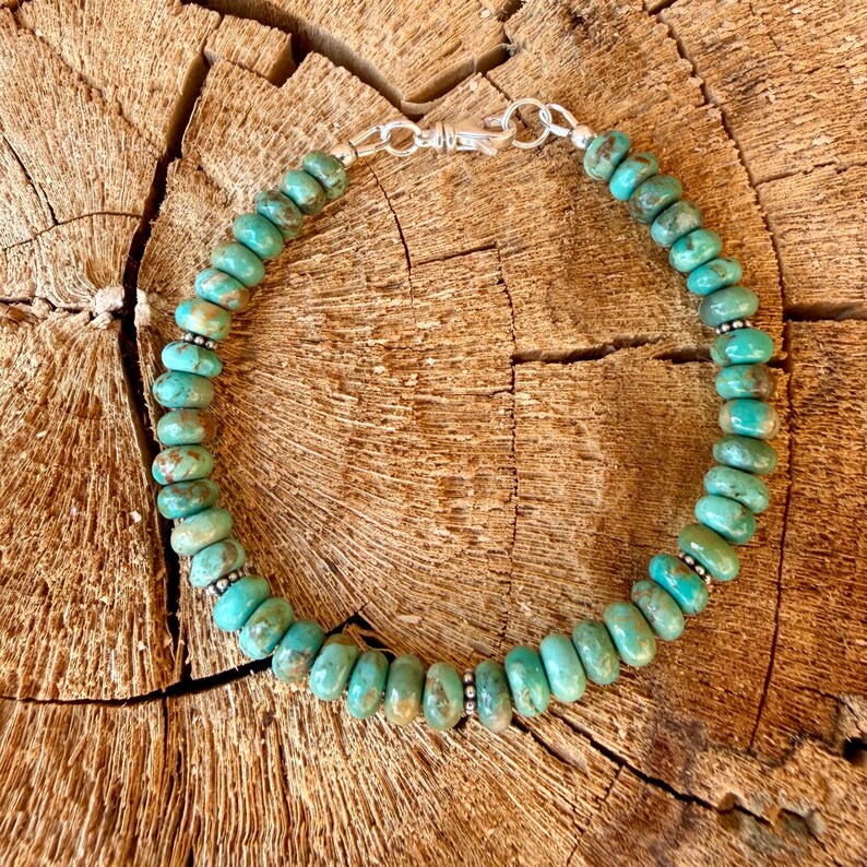 Kingman Green Turquoise Bracelet • Sterling Silver Southwest Style bild 7