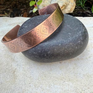 Southwest Copper Embossed Cuff • Raw Copper Bracelet • Hand‑Forged Western Jewelry image 8