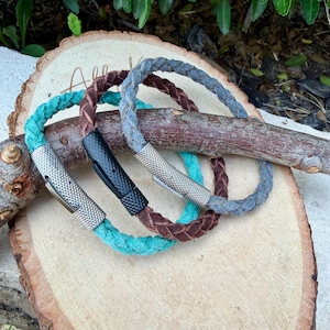 5 mm Geflochtenes Wildlederarmband • Bajonettverschluss • Lederschmuck Bild 9