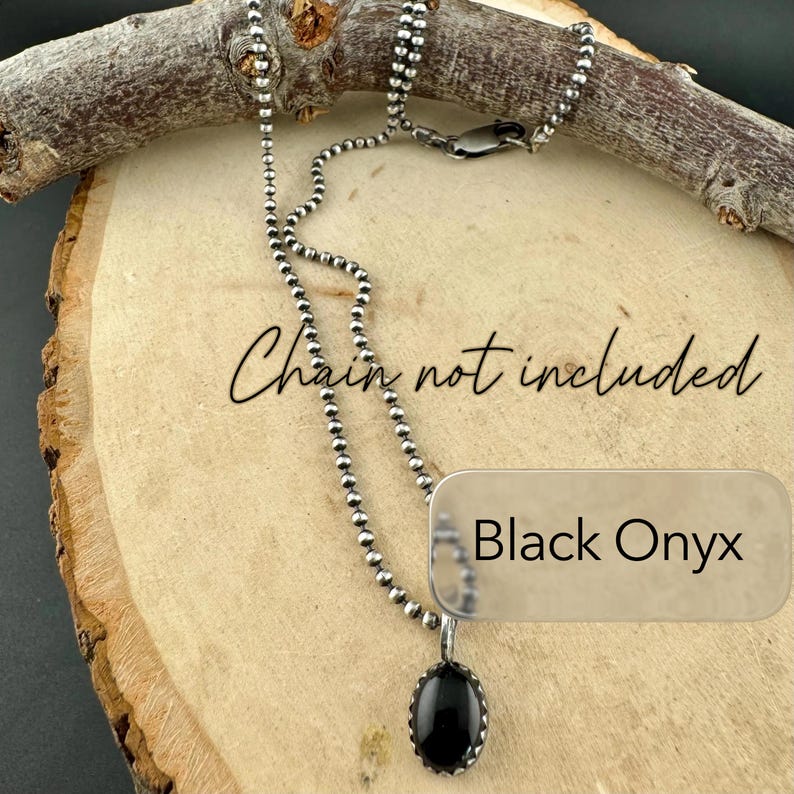 8x10 Gemstone Pendant • Sterling Silver • Kingman Turquoise, White Buffalo, Onyx, Moonstone, Garnet Black Onyx