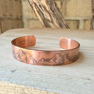 Rustic Mountains Copper Cuff • Hand‑Forged Raw Copper Bracelet image 11