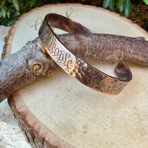 We The People Bracelet• Hand‑Forged Hammered Raw Copper Cuff image 4